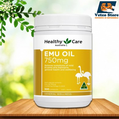 Viên Uống Dầu Đà Điểu Healthy Care Emu Oil 750mg 300 viên